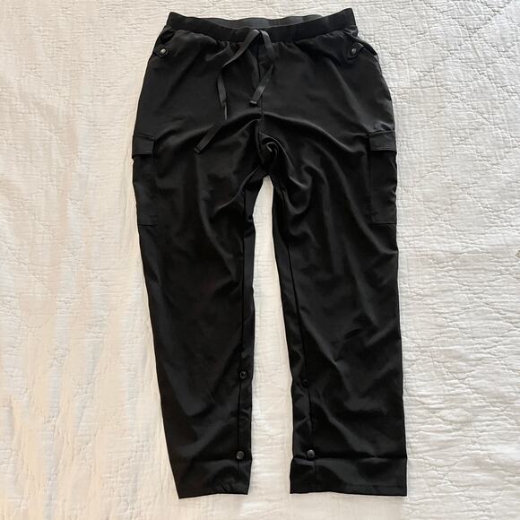 Black Soft Straight Utility Pant Roll Cuff Crop LuLaRoe XL - Picture 1 of 5